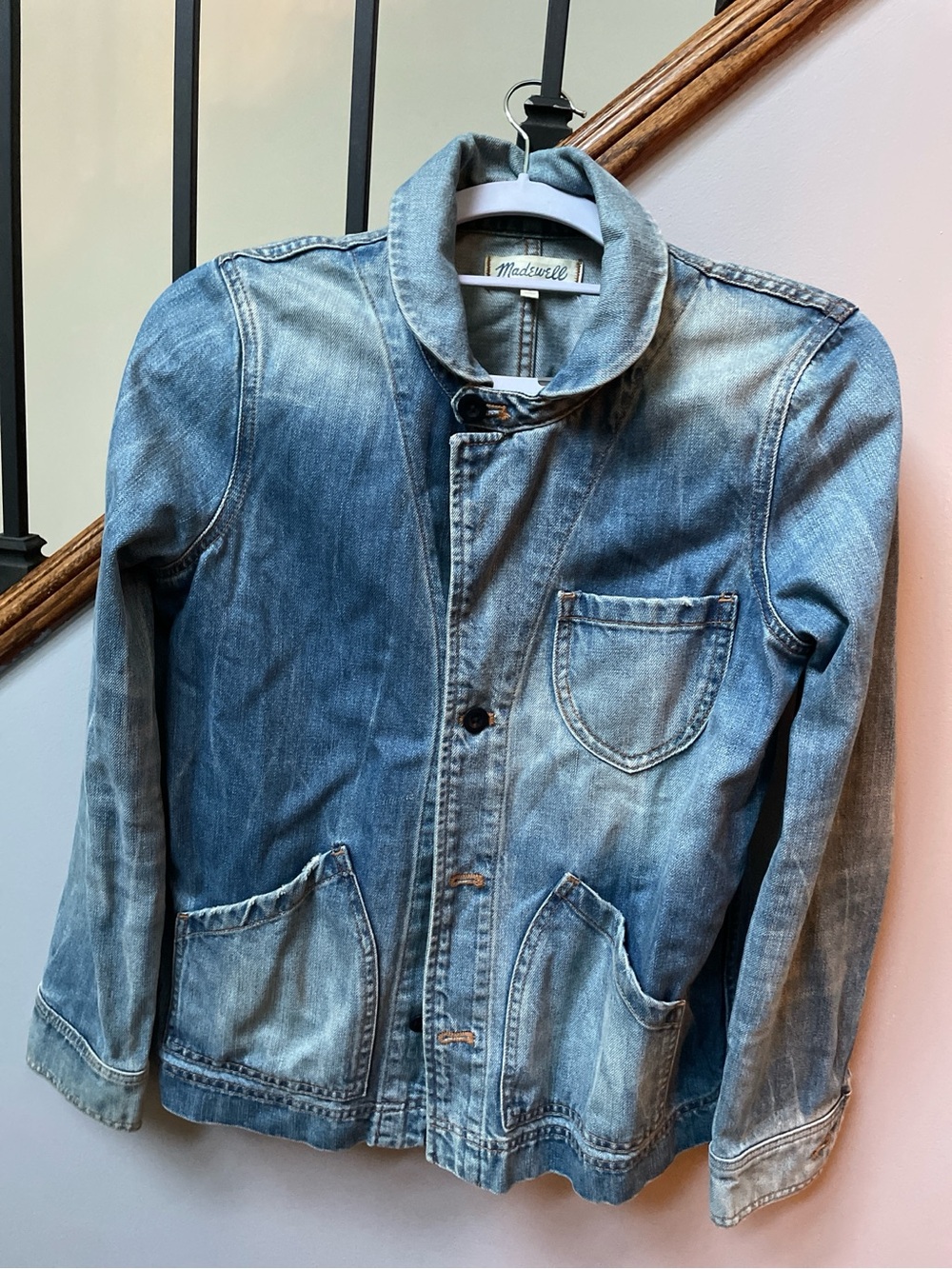 Madewell Faded Light Blue Denim Chore Jacket